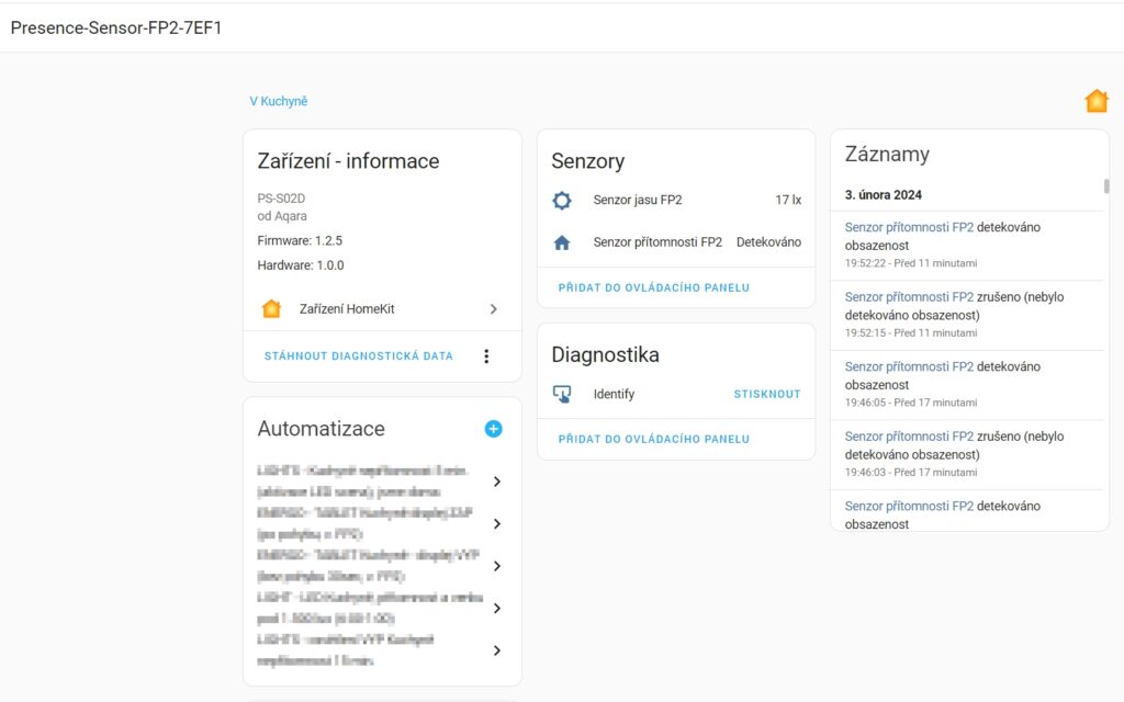 Integrace Aqara FP2 v Home Asisstant