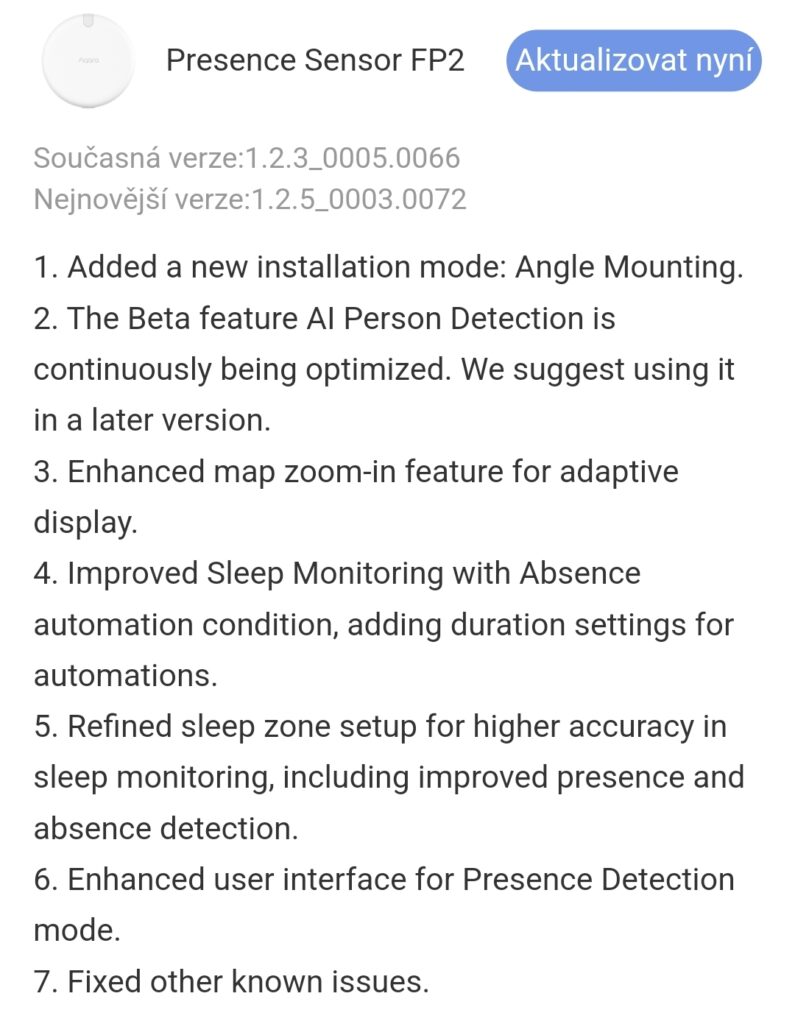 nový firmware 1.2.5