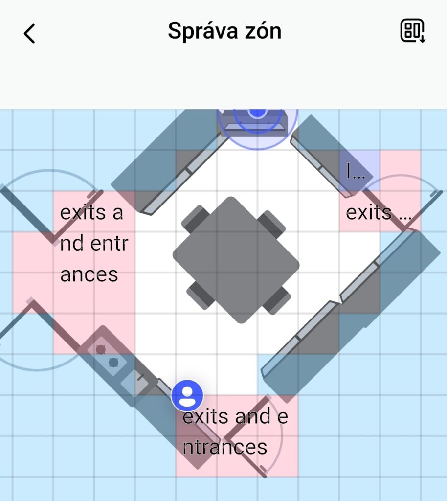 Aplikace Aqara Home a detektor FP2, mapa místnosti