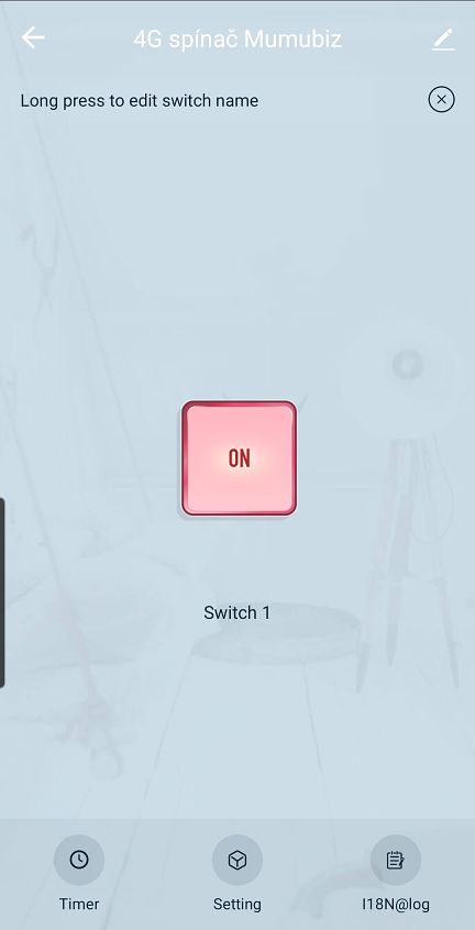 Printscreen Aplikace Smart Life pro ovládání Tuya LTE switch